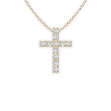 Lab Grown Round Diamond Cross Pendant, thumbnail 1