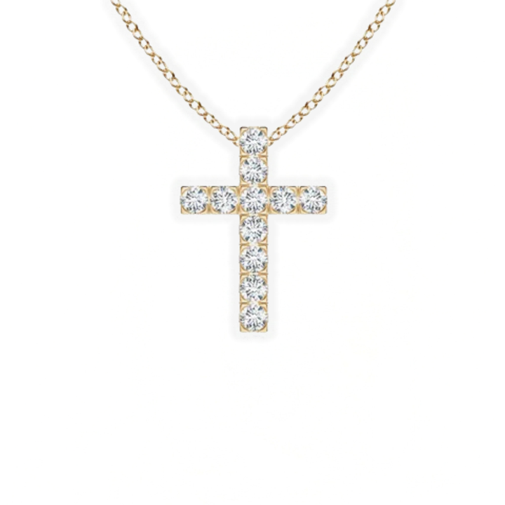 Lab Grown Round Diamond Cross Pendant