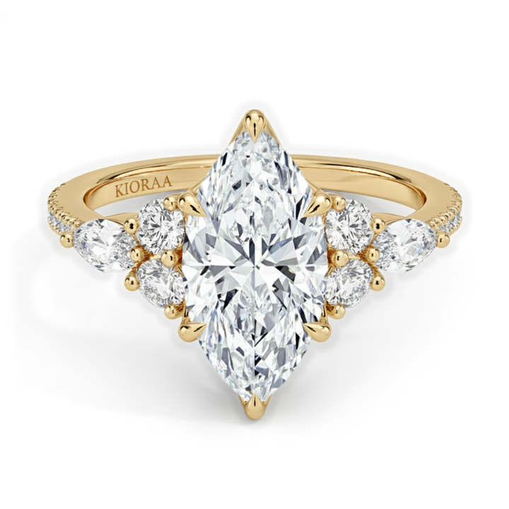 Marquise Diamond Pave Setting Engagement Ring