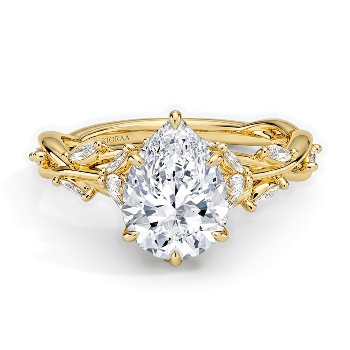 Nature Inspired Pear Engagement Ring