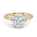 Oval and Marquise Trio Diamond Engagement Ring, thumbnail 1