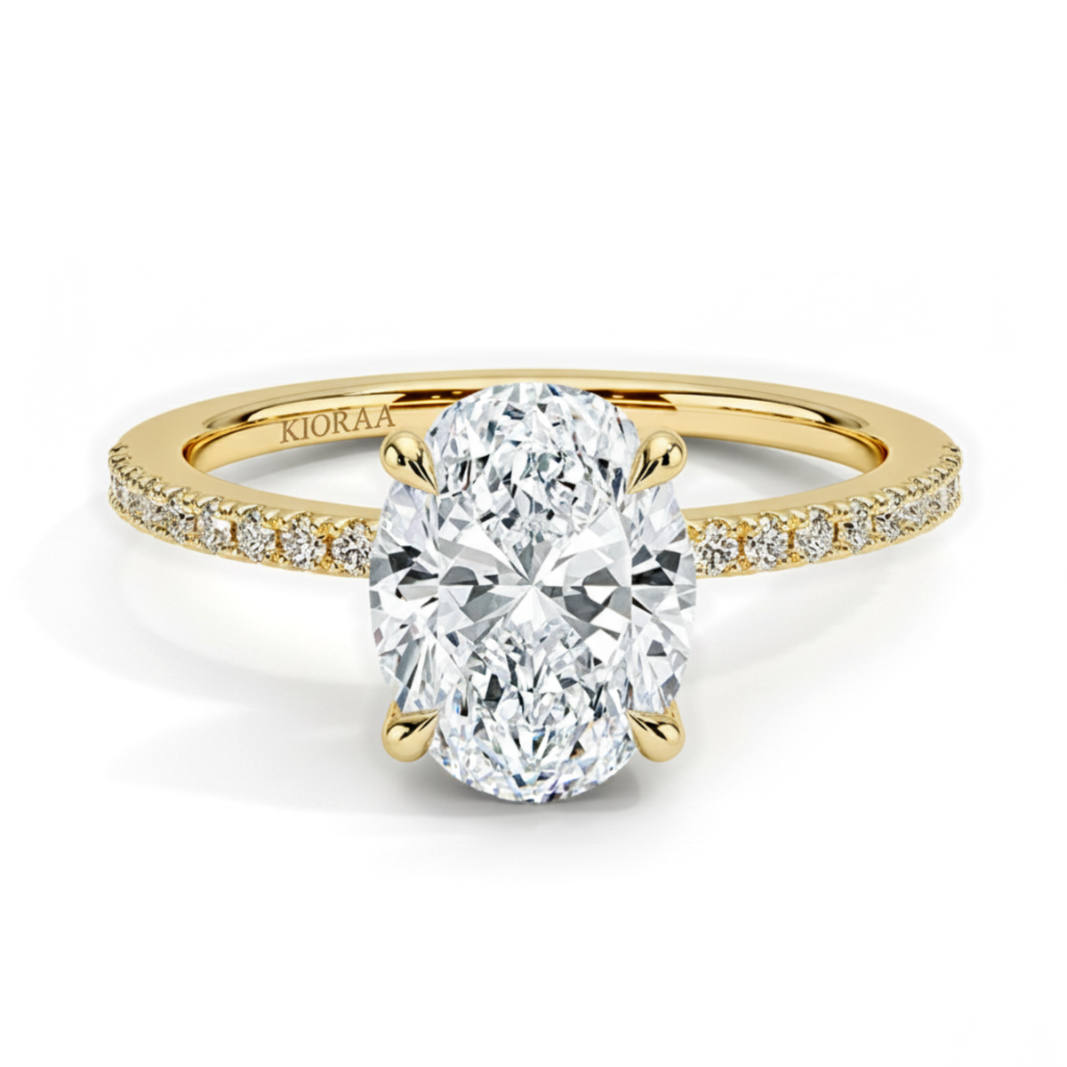 Oval Cut Hidden Halo Solitaire Engagement Ring