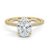Oval Cut Hidden Halo Solitaire Engagement Ring, thumbnail 1