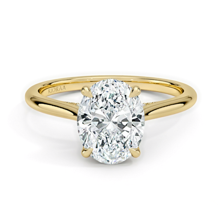 Oval Diamond Hidden Halo Solitaire Engagement Ring