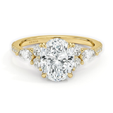 Oval Diamond Pave Setting Engagement Ring, thumbnail 1