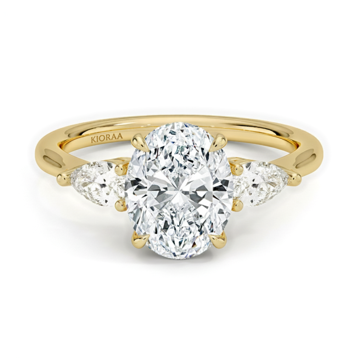Oval Diamond Three Stone Engagement Ring