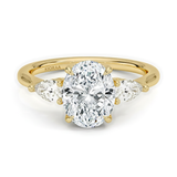 Oval Diamond Three Stone Engagement Ring, thumbnail 1