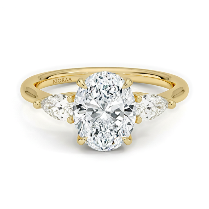Oval Diamond Three Stone Engagement Ring