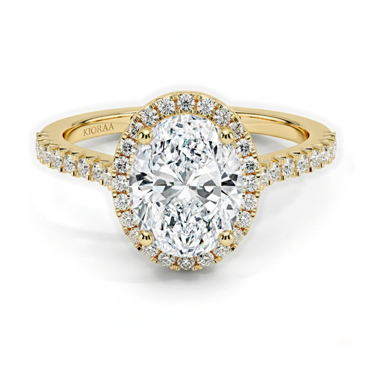 Oval Lab Grown Diamond Halo Engagement Ring