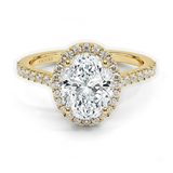 Oval Lab Grown Diamond Halo Engagement Ring, thumbnail 1