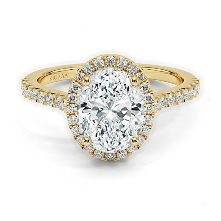 Oval Lab Grown Diamond Halo Engagement Ring