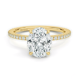 Partial Coverage Oval Diamond Engagement  Ring, thumbnail 1