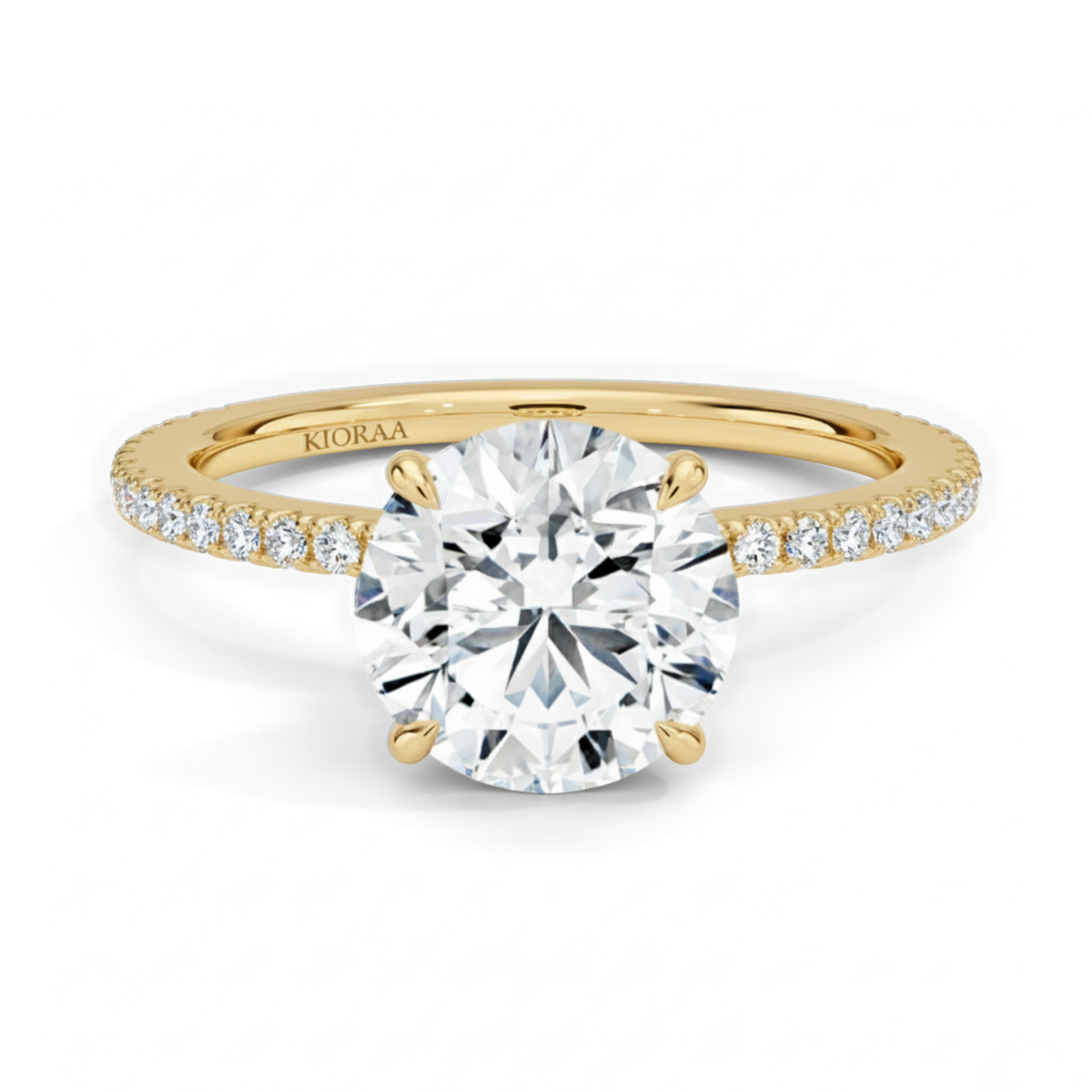 Partial Coverage Round Diamond Engagement  Ring