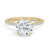 Partial Coverage Round Diamond Engagement  Ring, thumbnail 1