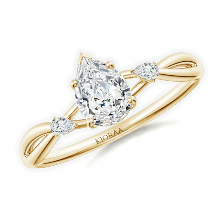 Pear Shape Three Stone Diamond Ring