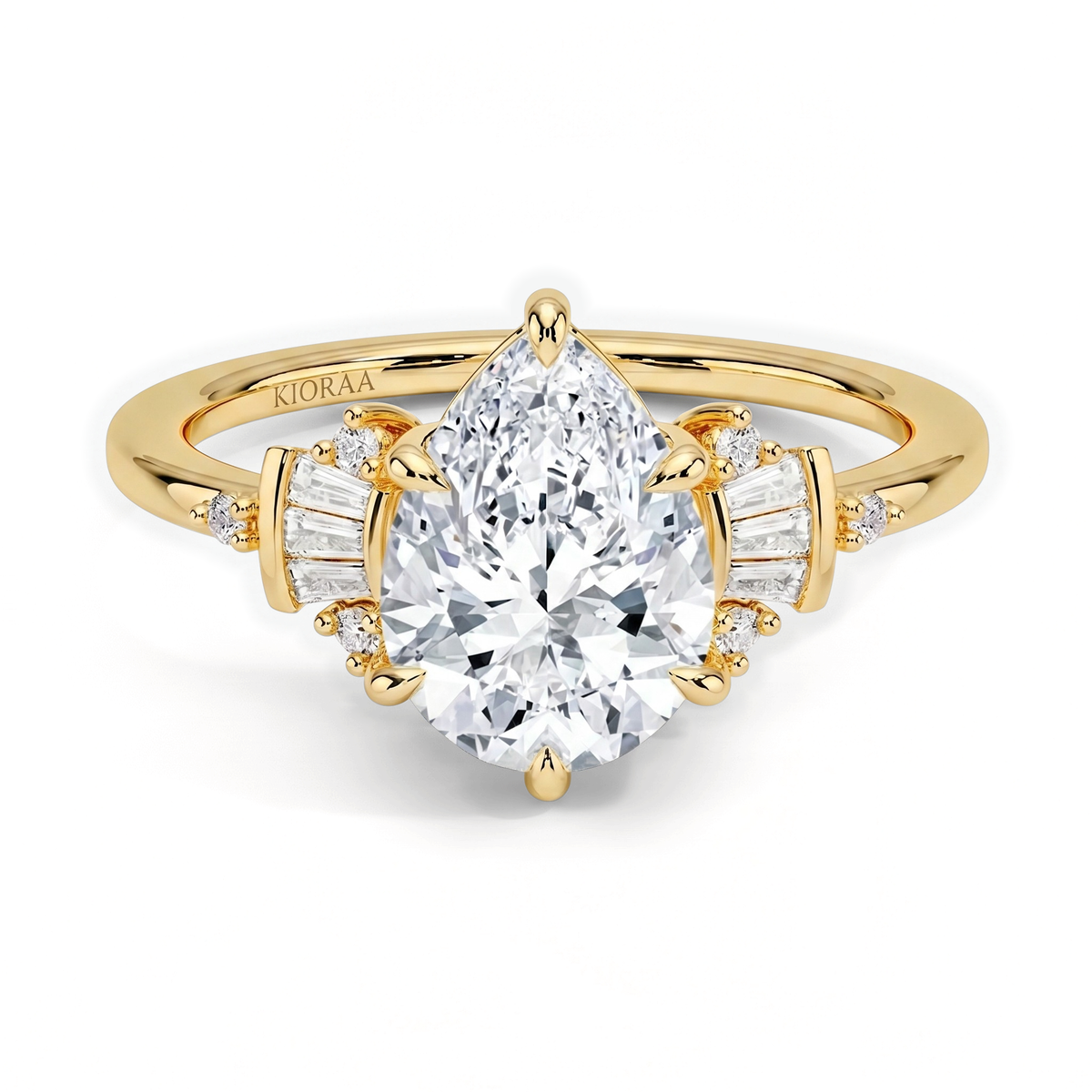 Regal Halo Pear Shape Engagement Ring