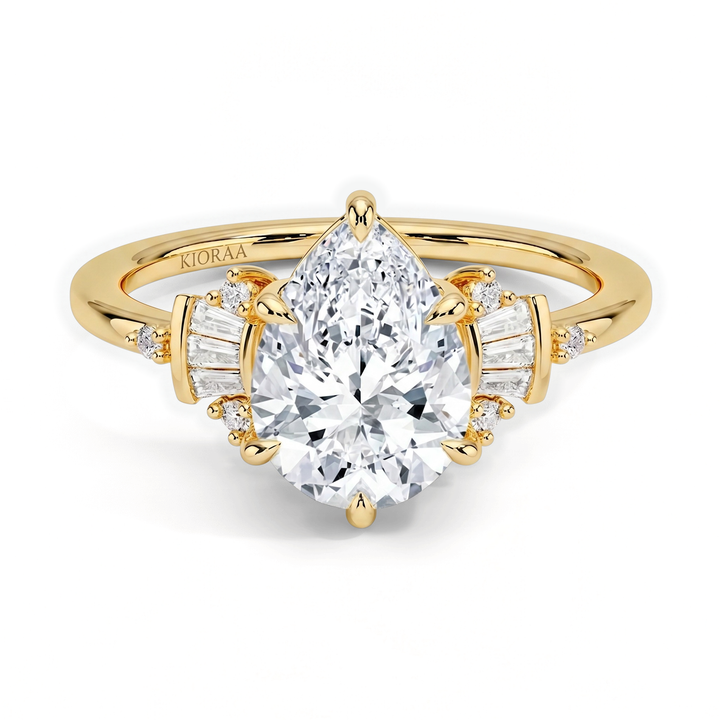 Regal Halo Pear Shape Engagement Ring