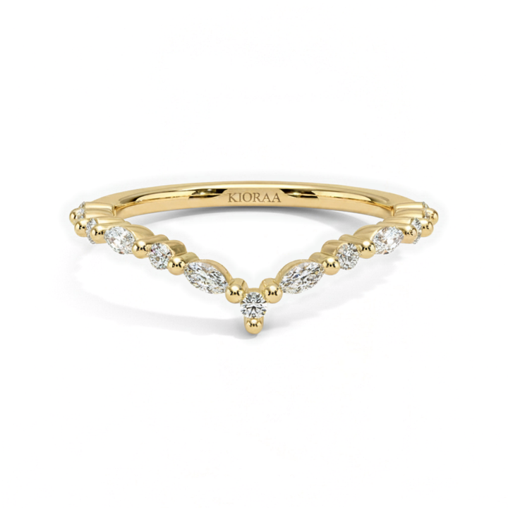 Round and Marquise Eternity Wedding Band