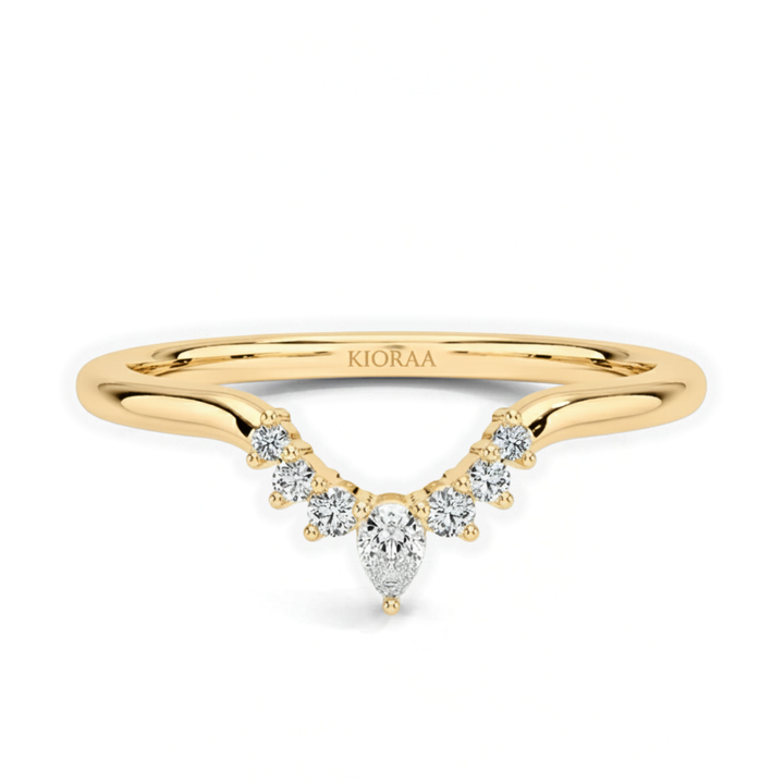 Round and Pear Eternity Wedding Band