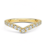 Round Cut Half Coverage Chevron Eternity Wedding Band, thumbnail 1