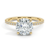 Round Cut Hidden Halo Solitaire Engagement Ring, thumbnail 1