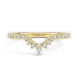 Round Cut V Shaped Chevron Eternity Wedding Band, thumbnail 1