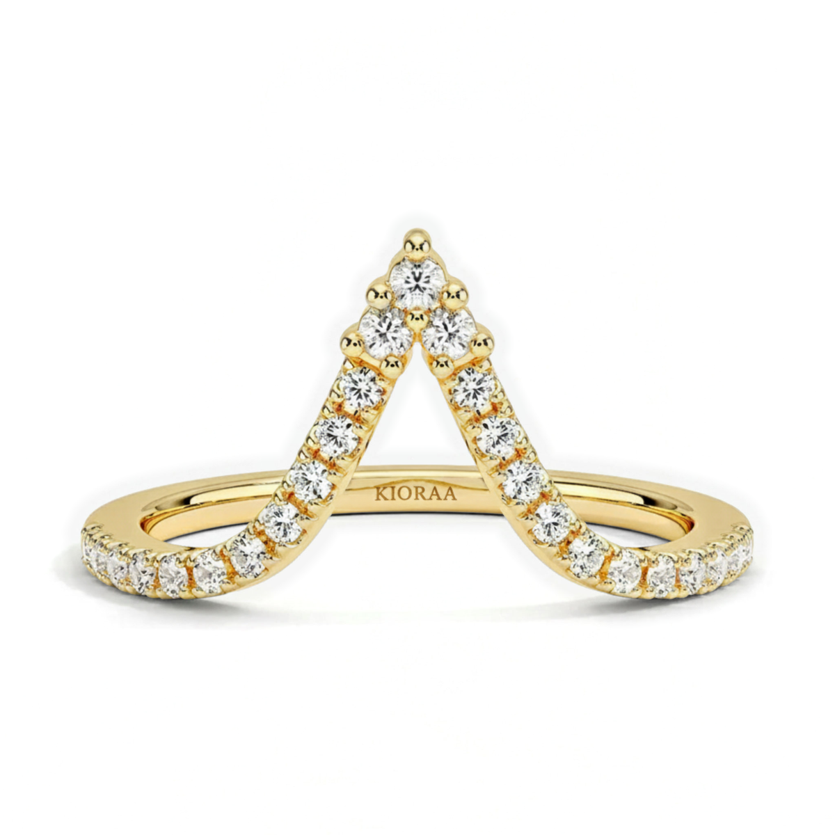 Round Cut V Shaped Eternity Wedding Band