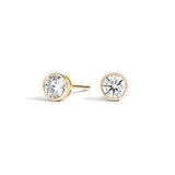 Round Diamond Bezel Set Studs, thumbnail 1