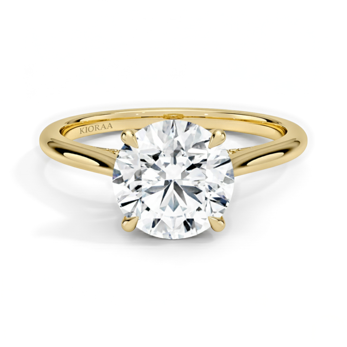 Round Diamond Hidden Halo Solitaire Engagement Ring