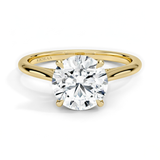 Round Diamond Hidden Halo Solitaire Engagement Ring, thumbnail 1