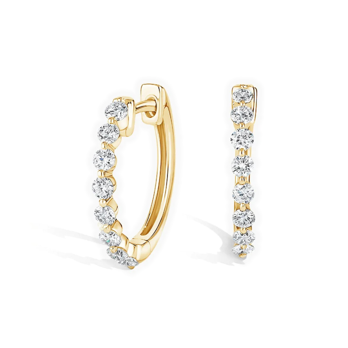 Round Diamond Loop Earrings