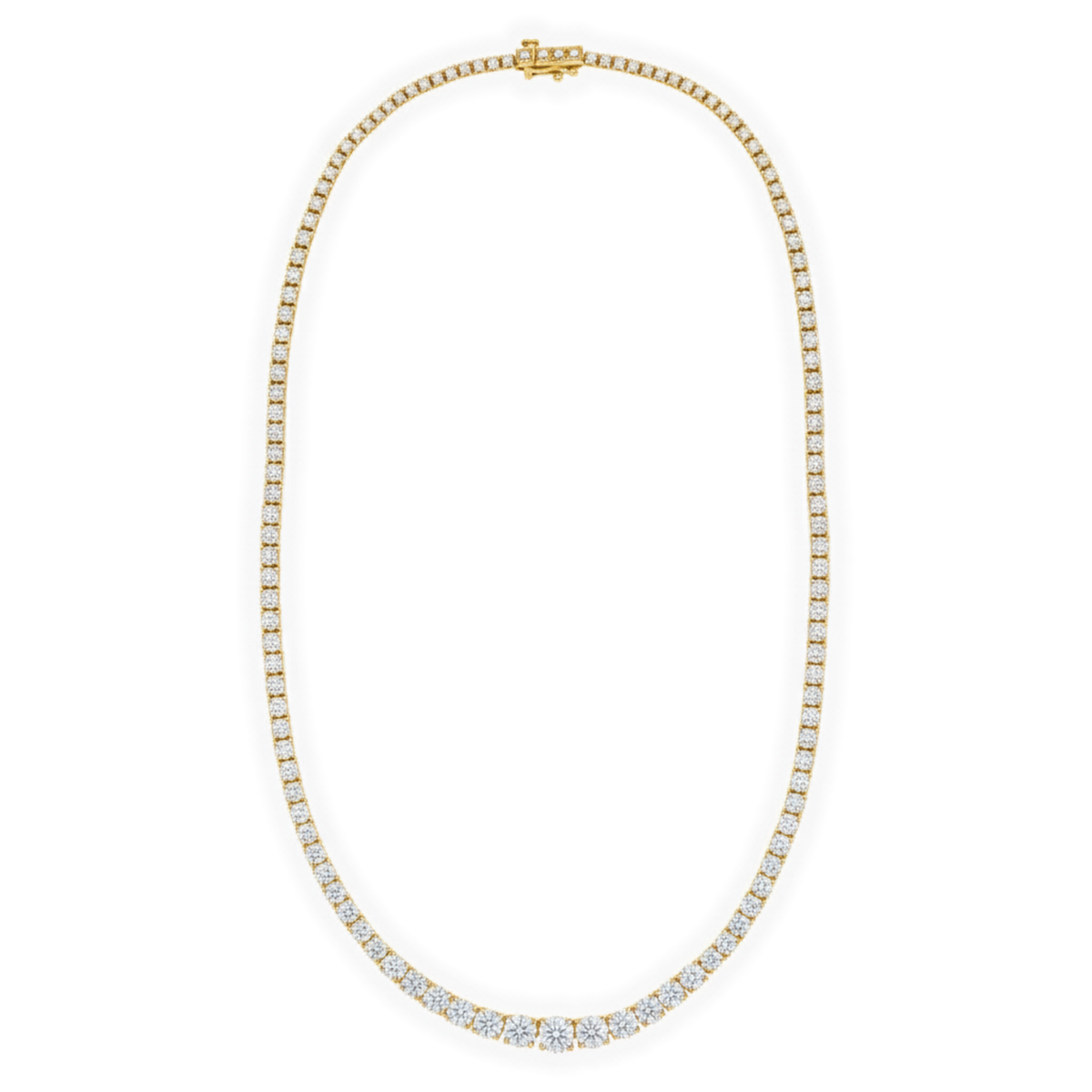Round Lab Diamond Tennis Necklace
