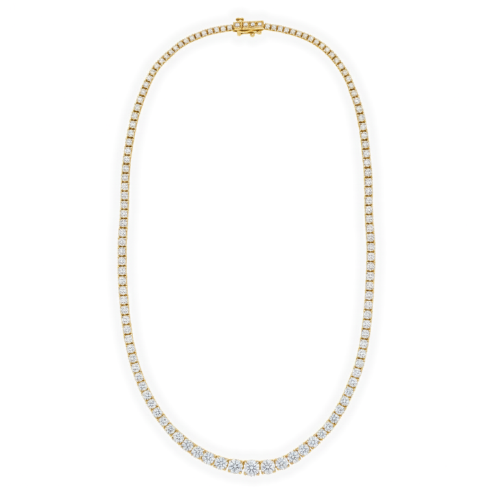 Round Lab Diamond Tennis Necklace