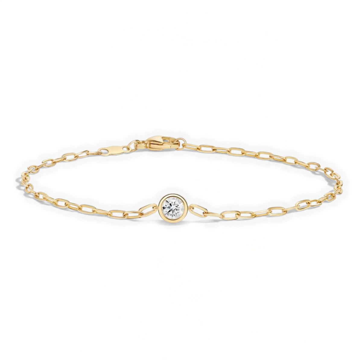 Round Lab Grown Diamond Link Chain Bracelet
