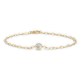 Round Lab Grown Diamond Link Chain Bracelet, thumbnail 1