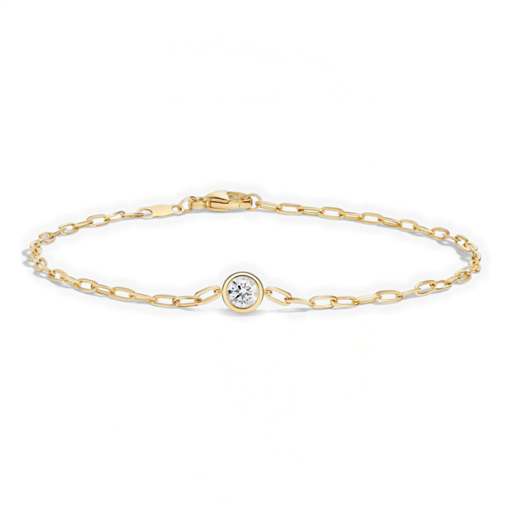 Round Lab Grown Diamond Link Chain Bracelet