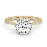 Round Petal Pave Setting Engagement Ring, thumbnail 1