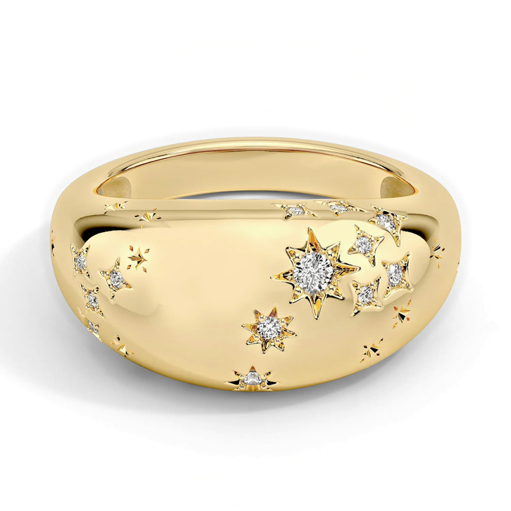 Scorpio Zodiac Constellation Diamond Ring