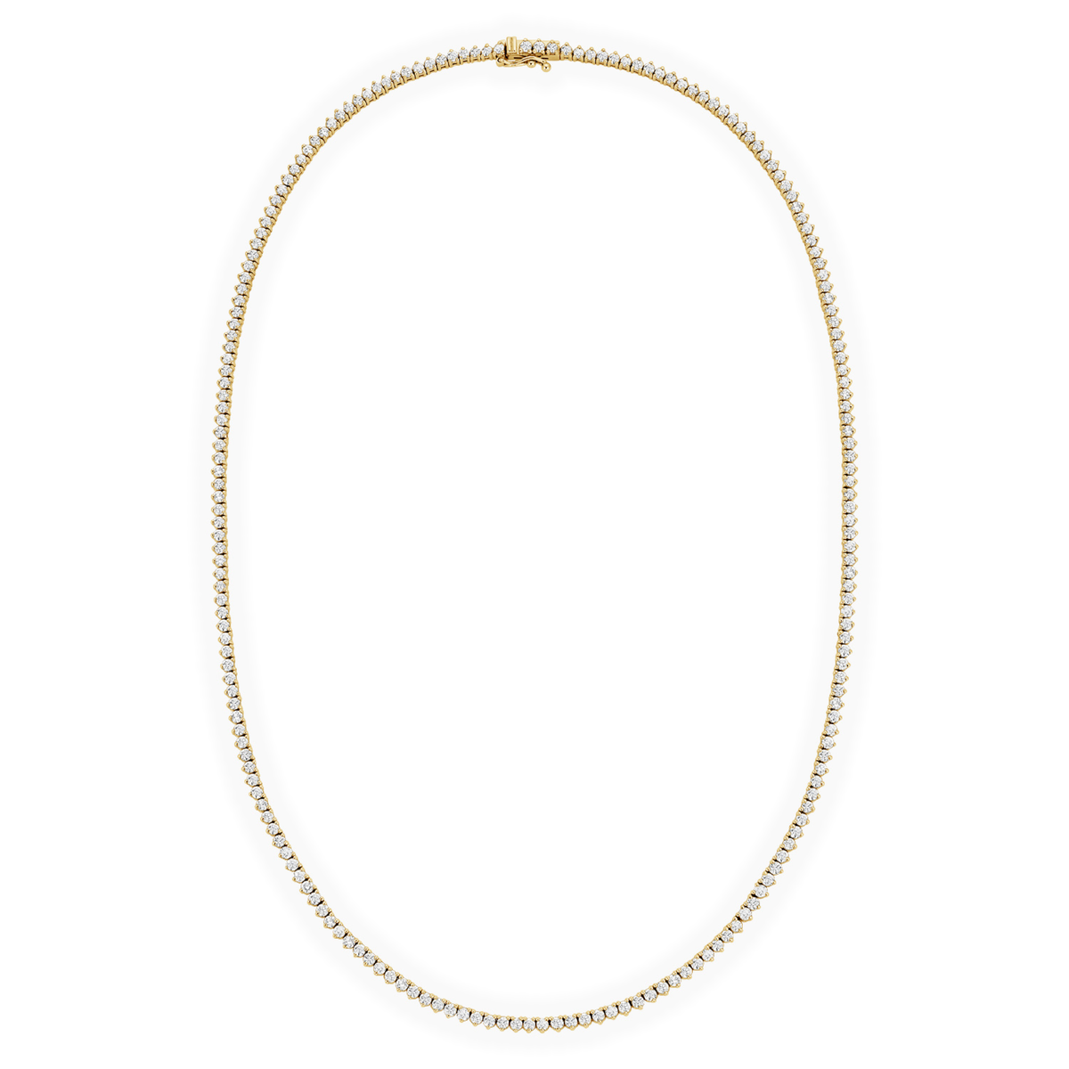 Three Prong Lab Diamond Tennis Necklace