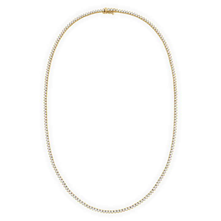 Three Prong Lab Diamond Tennis Necklace
