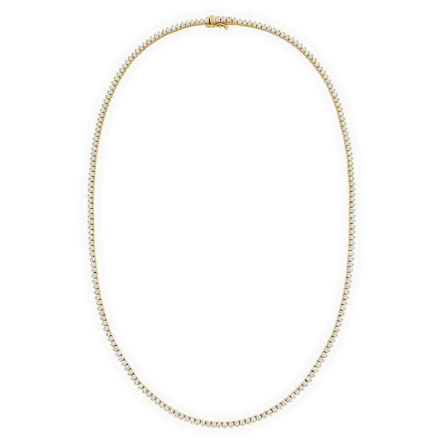Three Prong Lab Diamond Tennis Necklace