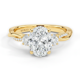 Twist Oval Diamond Three Stone Engagement Ring, thumbnail 1