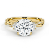 Twist Round Diamond Three Stone Engagement Ring, thumbnail 1