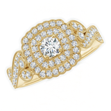 Vintage Double Halo Engagement Ring, thumbnail 1