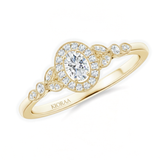 Vintage Halo Engagement Ring, thumbnail 1