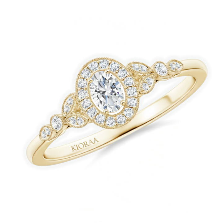 Vintage Halo Engagement Ring