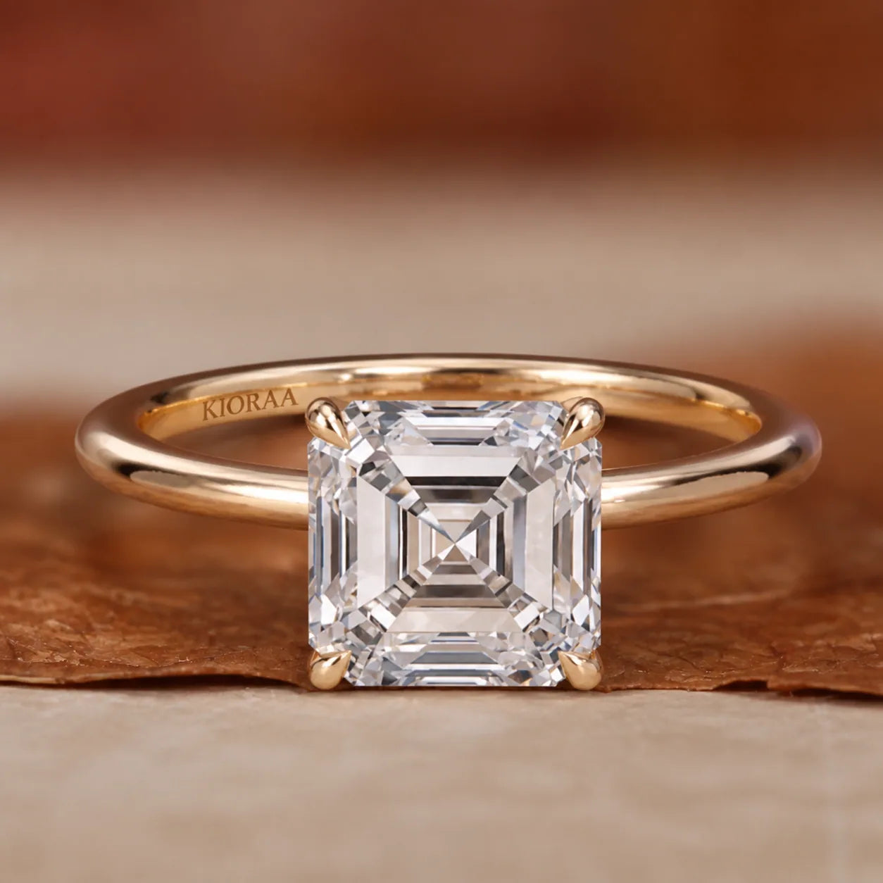 Asscher solitaire finished product visualization