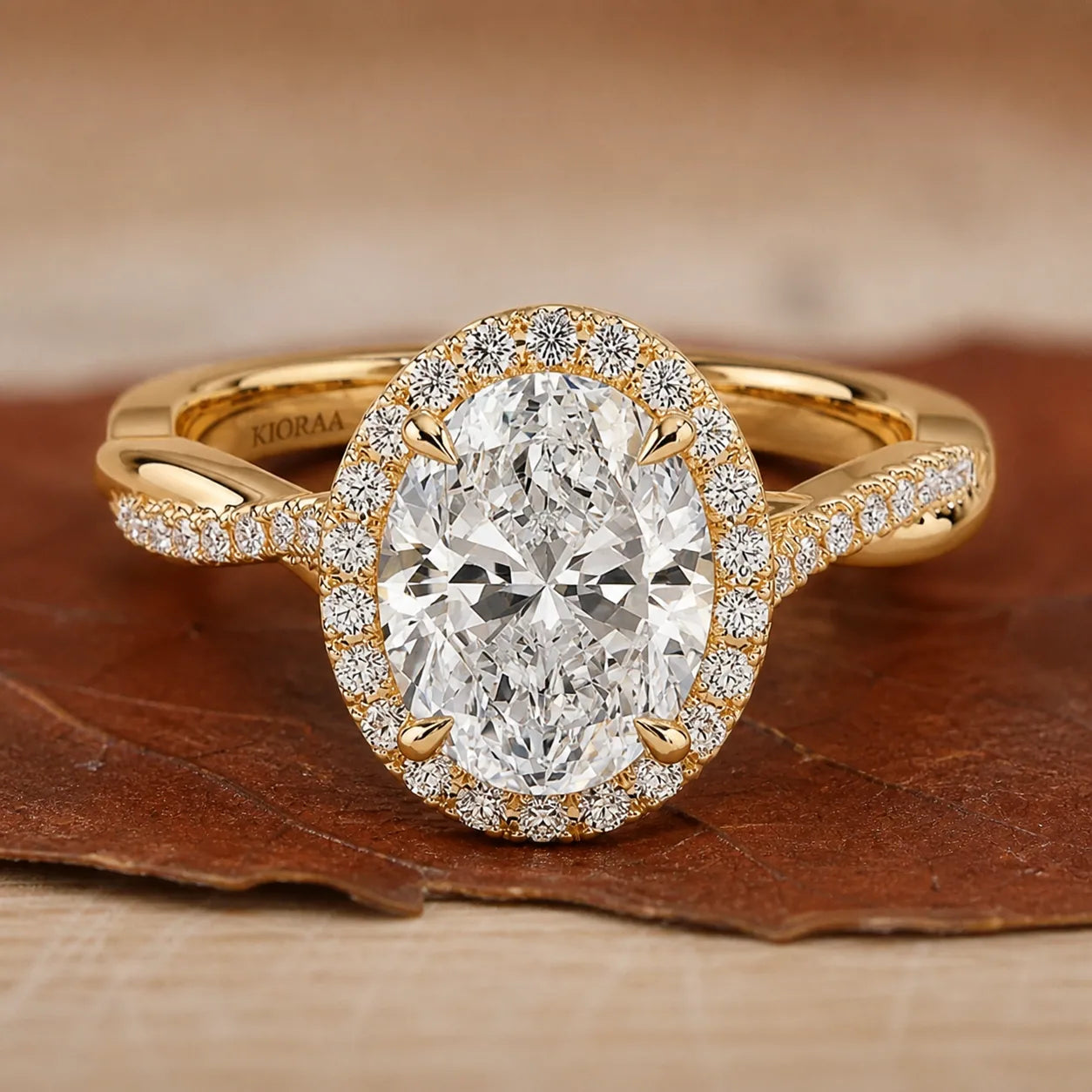 Oval halo finished product visualization